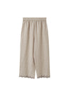 Linen Embroidered Casual Wide Leg Pants