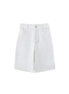 White Cotton Casual Denim Shorts