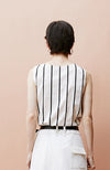 Relief Striped U-Neck Vest Tops