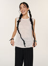 Hulstrikket linned tanktop