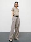 High Waist Wide Leg Casual Trousers