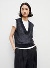 Cashmere dyb V-hals vest