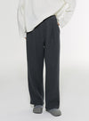 Cotton Wool Blend Wide-Leg Casual Pants