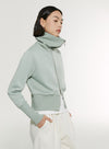 Cropped High Collar Sweatshirt Jacket