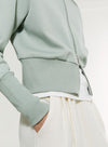 Cropped High Collar Sweatshirt Jacket