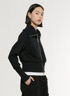 Cropped High Collar Sweatshirt Jacket