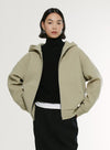 Wool Hooded Sweatshirt Jacket