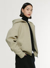 Wool Hooded Sweatshirt Jacket