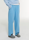 Cotton Wool Blend Wide-Leg Casual Pants