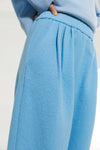 Cotton Wool Blend Wide-Leg Casual Pants