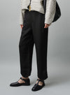 Wavy Hem Casual Straight-Leg Trousers