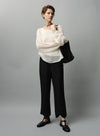 Wavy Hem Casual Straight-Leg Trousers