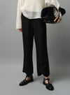 Wavy Hem Casual Straight-Leg Trousers