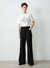 Twill Wide Leg Casual Pants