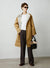 Double Plaid Medium Length Casual Trench Coat