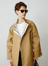 Double Plaid Medium Length Casual Trench Coat