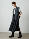 Drawstring Double-Sided Textured Skirt