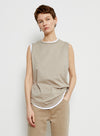 U-hals farveblok tanktop