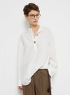 White Loose Coin Button Shirt