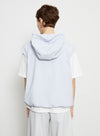 Half Zip Sleeveless Hooded Vest