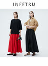 Black/Red Hepburn Pleated Skirt