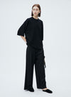 High Waisted Drape Wide Leg Pants