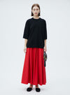 Black/Red Hepburn Pleated Skirt