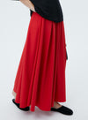 Black/Red Hepburn Pleated Skirt