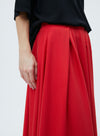 Black/Red Hepburn Pleated Skirt