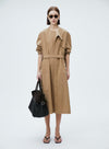 Windbreaker Style Medium Length Shirt Dress