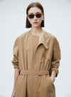 Windbreaker Style Medium Length Shirt Dress