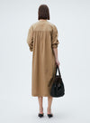 Windbreaker Style Medium Length Shirt Dress