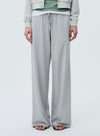 High Waisted Drawstring Straight Wide Leg Pants