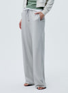 High Waisted Drawstring Straight Wide Leg Pants