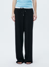 High Waisted Drawstring Straight Wide Leg Pants