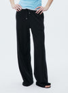 High Waisted Drawstring Straight Wide Leg Pants