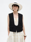 Big U-Neck Triple-Button Vest