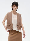 Big U-Neck Triple-Button Vest