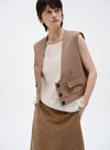 Big U-Neck Triple-Button Vest