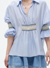 Embroidery Pleated Shirt