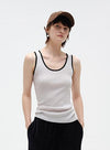 U-hals farveblok tanktop