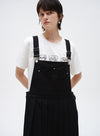 Slankende denim overall kjole