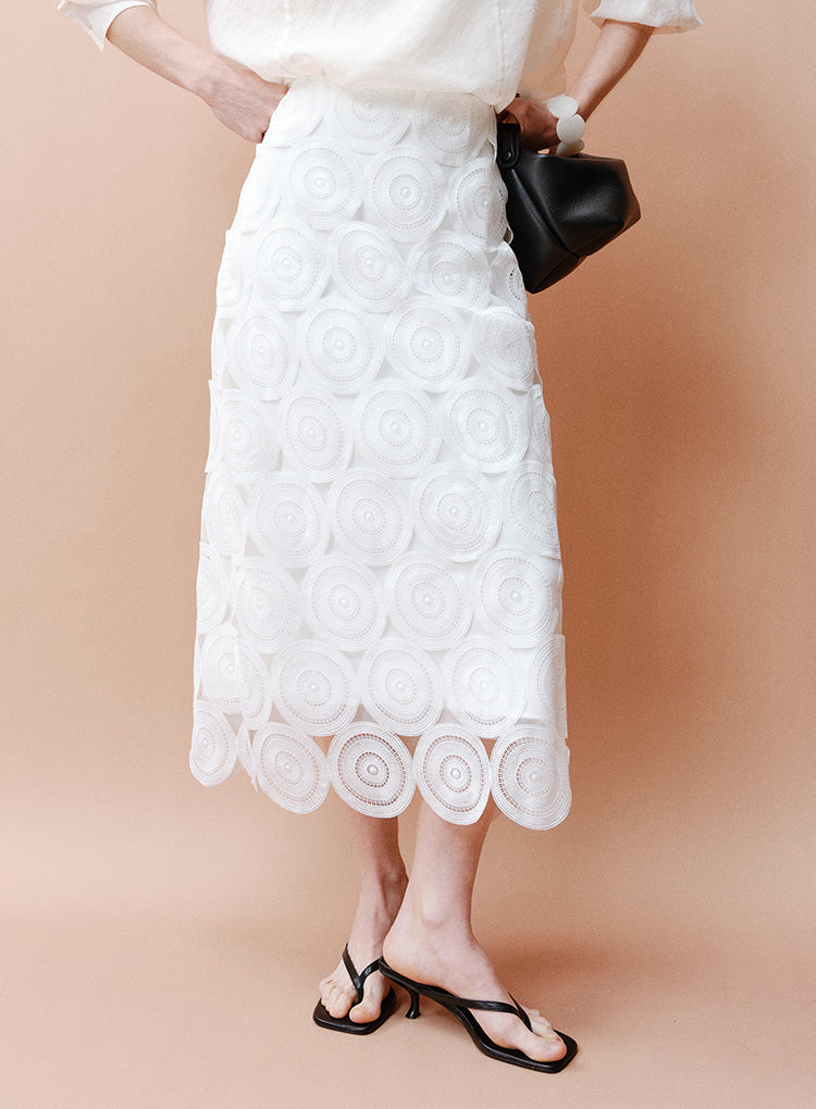 girly lace frill long skirt ホワイト girly lace frill long skirt (white) | Treat ürself