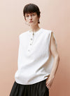 Wide Shoulder Sleeveless Shirt