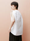 Wide Shoulder Sleeveless Shirt