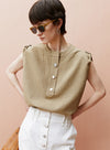 Wide Shoulder Sleeveless Shirt