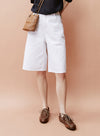 White Cotton Casual Denim Shorts