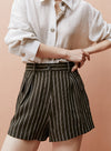 Summer Linen Striped Shorts