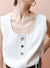 U-hals Botton Up Strap Vest Tank Tops
