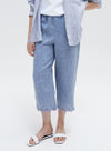 Linen Embroidered Casual Wide Leg Pants